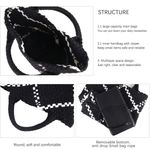 Ahdorned Black White Lily Woven Neoprene Large Tote With Pouch Purse Shoulder Bag Photo 7