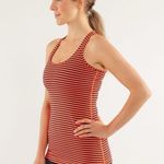 Lululemon Cool Racerback Tank in Classic Stripe - Luon Light - Orange and Black Photo 2
