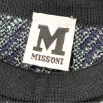Missoni  Size 44 Black Green Navy Wool Blend Knit Sleeveless Sweater Vest Photo 2