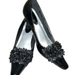 Silver Slipper  Elegant Black patten leather Women's Shoes. Photo 1