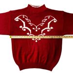 Worthington Women's VTG  Red and White/Cream High Neck Sweater Size 20 W "Medium" Photo 6