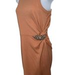 EXPRESS  Peach Rhinestone Brooch Design Embellished T-Shirt Dress NWOT $68 ‎ XS Photo 3