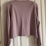 American Eagle NWT  Long Sleeve Cropped Striped Lavender Colored Tee Photo 2