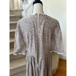 Vintage Purple Ditzy Floral Lace Scallop Collar Tiered Drop Waist Maxi Dress Size M Photo 4