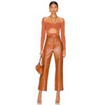 Bardot  Croc Faux Leather Pants in Tan Croc 8 Womens Vegan Trousers Photo 3