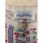 Lanz of Salzburg Women's Floral Striped Cotton Blend Long Sleeve Nightgown White Size M Photo 2