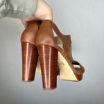 Michael Kors  Berkley Women's Leather Heels Brown Zipper Ankle Strap Size 5.5 Photo 2