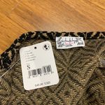 Free People  Corset Tank Top Womens Small Brown Geometric Sleeveless Fitted Black Photo 3