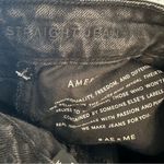 American Eagle Black Distressed Mom Straight Jeans Long Comfort Stretch 0 Photo 8