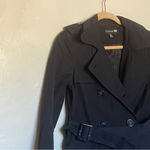 Forever 21 F21 Navy Blue Short Trench Raincoat Jacket w Belt, Size Small Photo 2