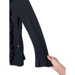 Charlie & Robin Black Ruffle Front Button Wool Blend Coat Women's Size M Size M Photo 3