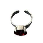 Handcrafted Sparkly Ring Made with Swarovski Crystal Adjustable Fit Red Photo 3