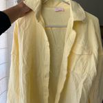 Pink Lily  LET ME ADORE YOU YELLOW BUTTON FRONT GAUZE BLOUSE Photo 2