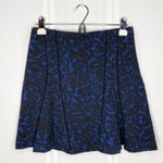 Veronica Beard Barouqe Scroll Print Flounce Mini Skirt Charcoal Navy Blue Small Photo 2