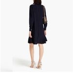 Tory Burch Jane Ruffled Crepe de Chine Shirtdress in Navy Photo 2