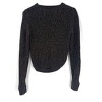 Torn By Ronny Kobo Torn Ronny Kobo Long Sleeve Metallic Knit High Low Crewneck Long Sleeve Sweater Photo 2