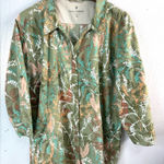 Royal Robbins  3X Resortwear Olive Botanical Print Snap Top Photo 0