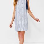 Pomander Place Bianca Tweed Mini Dress Size S NWT Blue Cream Lined Sleeveless White Photo 2