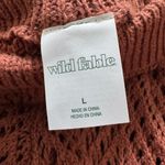 Wild Fable  Crotchet Knit Brown Sparkly Wide Leg Pants With Bottom Side Slits Photo 7