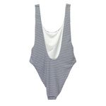 Aerie Super Scoop One Piece Swimsuit Size XL Navy White Stripe Hi Cut Cheeky Photo 1