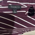 Talbots Top Womens Large Multicolor Stripe Stretch Boat Neck Blouse Photo 6