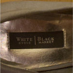 White House | Black Market  Gray Satin Peep Toe Bow Heels - Elegant Pumps size 9‎ Photo 5