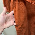 Coldwater Creek  rust Orange Button Front Tie Waist Midi Dress Size Medium Fall Photo 4