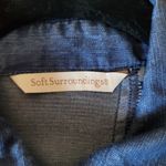 Soft Surroundings  DENIM CHAMBRAY TENCEL LYOCELL SHINY BUTTON FRONT TUNIC BLOUSE Photo 8