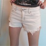 Free People  White Distressed High Rise Shorts Photo 3
