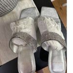 Black Suede Studio Cali SILVER Glitter Slide Sandal Womens Size 38.5 Photo 11