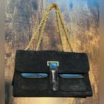 VINTAGE: Block | women’s classic suede handbag Gold Photo 0