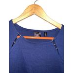 Rafaella Blue Sleeveless Knit Top Stud Detail Casual Solid Pullover Women L Photo 3