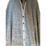 Anthropologie 9-H15 STCL Gray White Short Sleeve Cotton Blend Button Down Jacket Women Sz M Photo 4