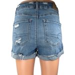 American Eagle  Super Stretch Blue Distressed High Waisted Denim Jean Shorts 4 Photo 2