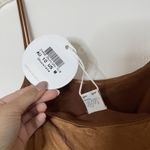 Selfie Leslie NEW!  Well Versed Pleated Bust Front Split Slip Dress Chocolate MED Photo 5