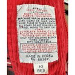 EUC VTG Korean Jacket Womens Red‎ Corduroy Button Up Collared Long Sleeves Photo 2