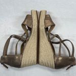 Eileen Fisher Espadrille Wedge Sandals Bronze Strappy Zip Up Women's Size 10 Photo 6