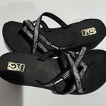 Teva  Women's Flip Flops Sandals Size 8 Black‎ Strappy Thong Wedged Y2K D Photo 0