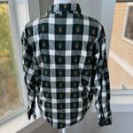 Vintage Maggie & Max Forest Green White Woven Plaid Embroidered Acorn Shirt PL Size L Photo 2