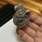 KJL (Kenneth Jay Lane) For Avon Faux Marcasite Faux Pearl Flower Brooch Pin Silver Photo 4