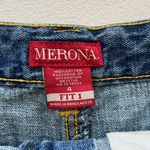 Merona Vintage women’s medium wash blue denim fit 1 100% cotton jean shorts 4 Photo 4
