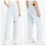 Levi's Levi’s Premium Ribcage Straight Ankle Light Wash High Rise Distressed Jeans Photo 1