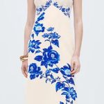 Farm Rio  Off-White Floral Cascade Wavy Midi Dress Size XXS Photo 0