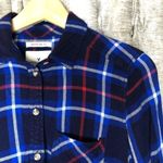 American Eagle Boyfriend Oversize Fit Blue Plaid Flannel Size Extra Small Photo 2
