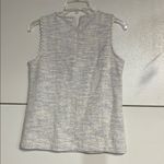 J.Crew  WOMENS TEXTURED SCALLOPED TWEED TANK BLOUSE BLUE WHITE XS AK960 Photo 5