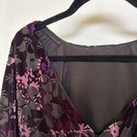 Adrianna Papell  Velvet Burnout Dress Low Back Iridescent Purple Corporate Goth 6 Photo 6