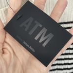 Atmosphere NWT ATM Anthony Thomas Melillo Stripe Silk Cashmere Sweater LARGE Ivory Black SS Photo 5