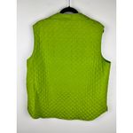 Coldwater Creek Quilted Silk Vest Lime Green Turquoise VTG XL Collared Button Photo 1