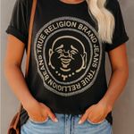 True Religion Black Tee with Gold Graphic men’s or women’s Photo 8