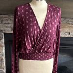 Z Supply Fitted Wrap Blouse in Red and Purple Photo 0